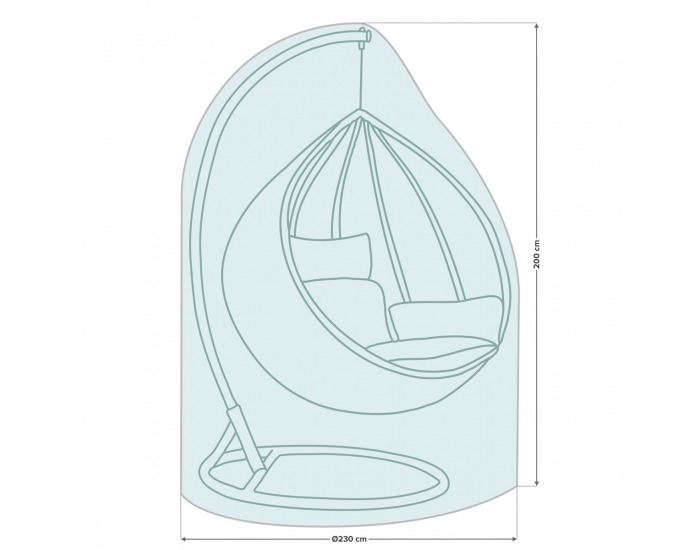 Ochranný obal na závesné hojdacie kreslo E-NBF230 - svetlosivá