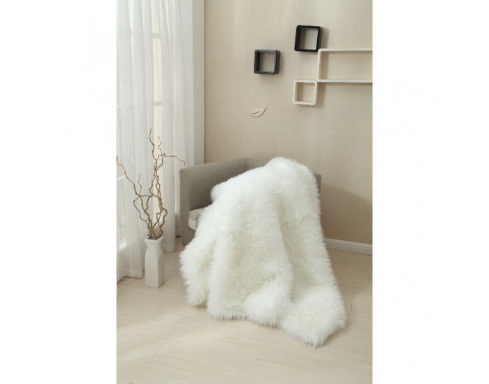 Kožušinová deka Ebona Typ 1 150x180 cm - biela