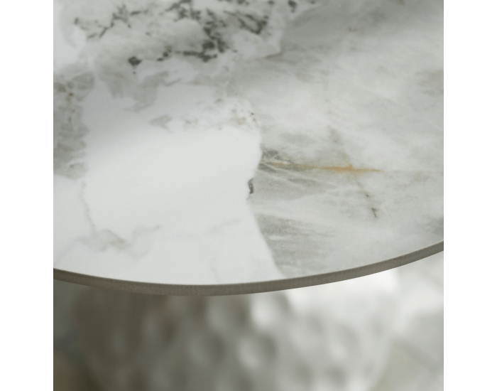 Konferenčný stolík Ebrel - biely mramor / biela