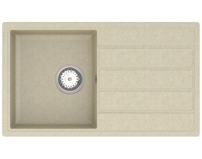 Granitový kuchynský drez so sifónom Eden ENB 02-76 75,5x43,5 cm - béžová