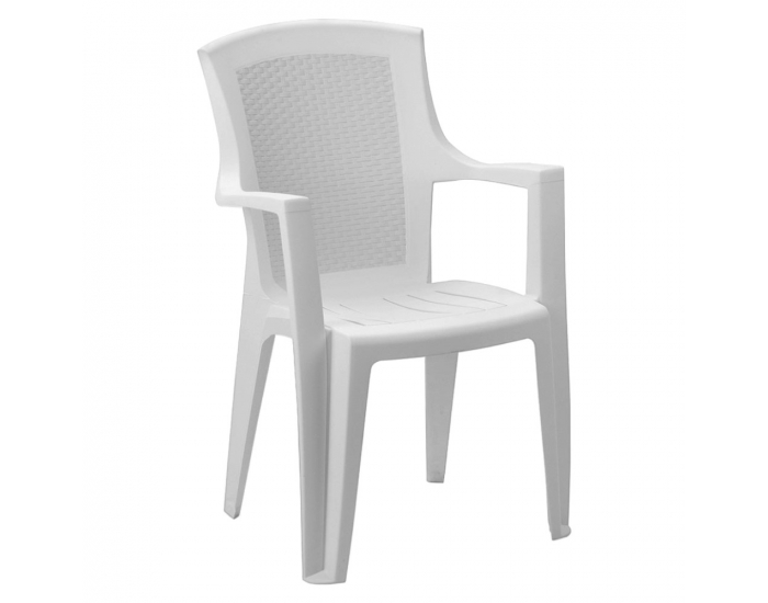 Záhradné stohovateľné kreslo Edenia - biela