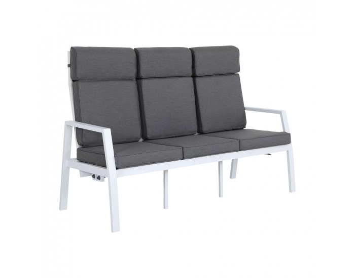 Hliníkový záhradný set Edoin - sivá / biela