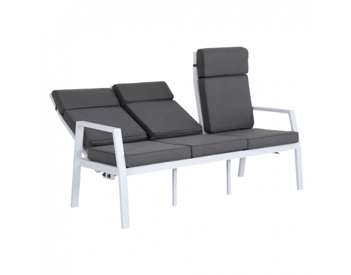 Hliníkový záhradný set Edoin - sivá / biela