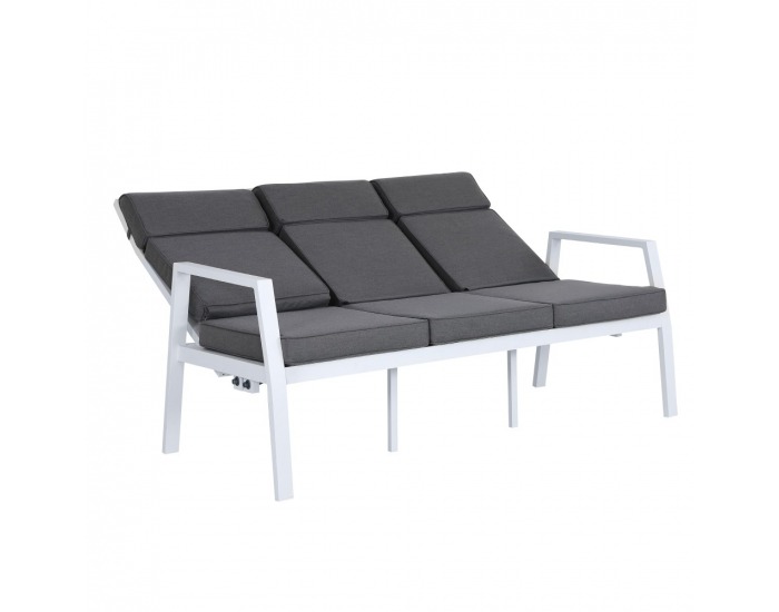 Hliníkový záhradný set Edoin - sivá / biela