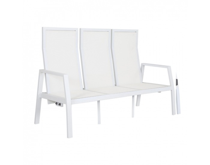 Hliníkový záhradný set Edoin - sivá / biela