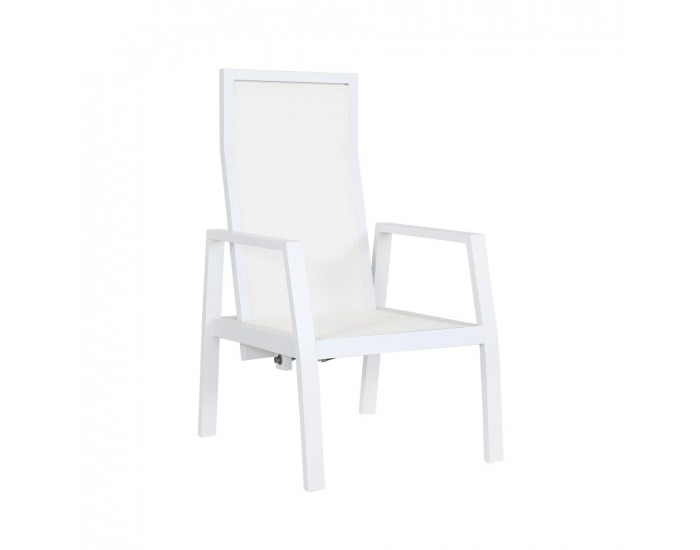 Hliníkový záhradný set Edoin - sivá / biela