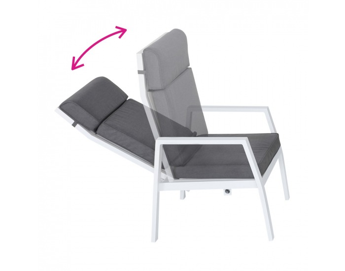 Hliníkový záhradný set Edoin - sivá / biela