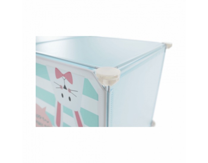 Detská modulárna skrinka Edrin - modrá / detský vzor