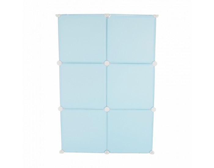 Detská modulárna skrinka Edrin - modrá / detský vzor