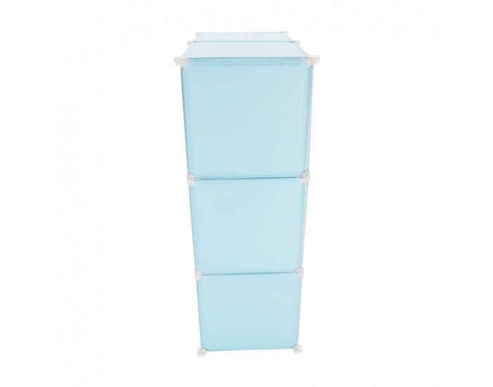 Detská modulárna skrinka Edrin - modrá / detský vzor