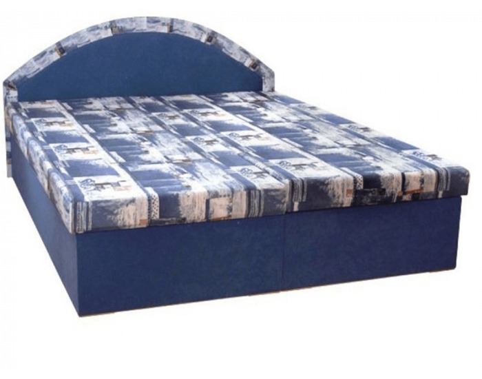 Čalúnená manželská posteľ s úložným priestorom Edvin 7 M - modrá