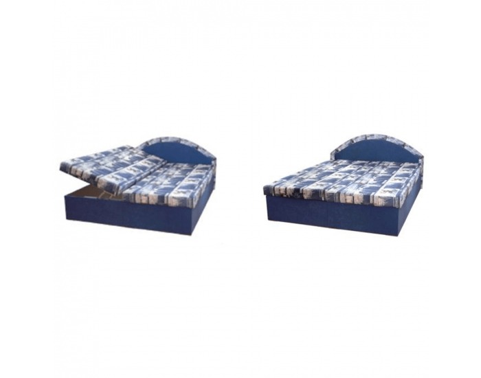 Čalúnená manželská posteľ s úložným priestorom Edvin 7 M - modrá