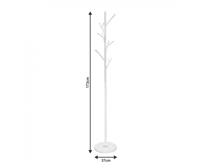 Kovový vešiak Efran - biela / mramor