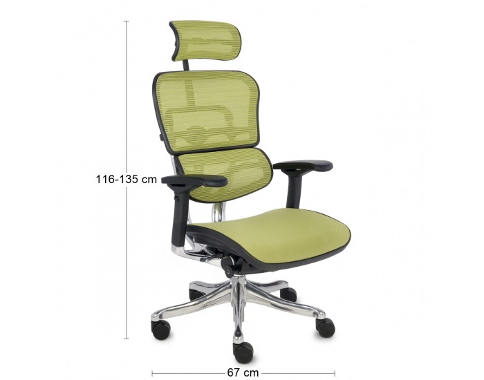 Kancelárska stolička s podrúčkami Efuso BT - limetková / čierna / chróm