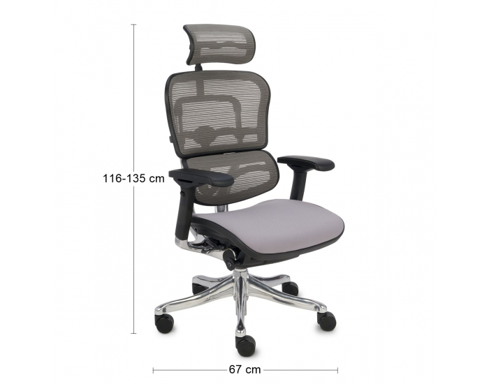 Kancelárska stolička s podrúčkami Efuso BT - sivá / čierna / chróm