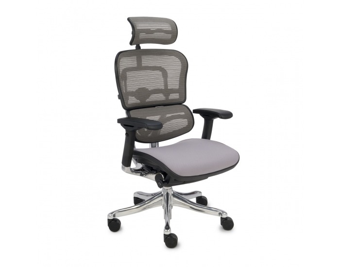 Kancelárska stolička s podrúčkami Efuso BT - sivá / čierna / chróm