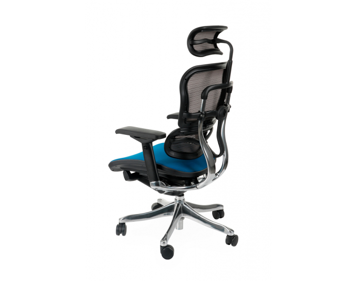 Kancelárska stolička s podrúčkami Efuso Color - tmavomodrá / sivá / čierna / chróm