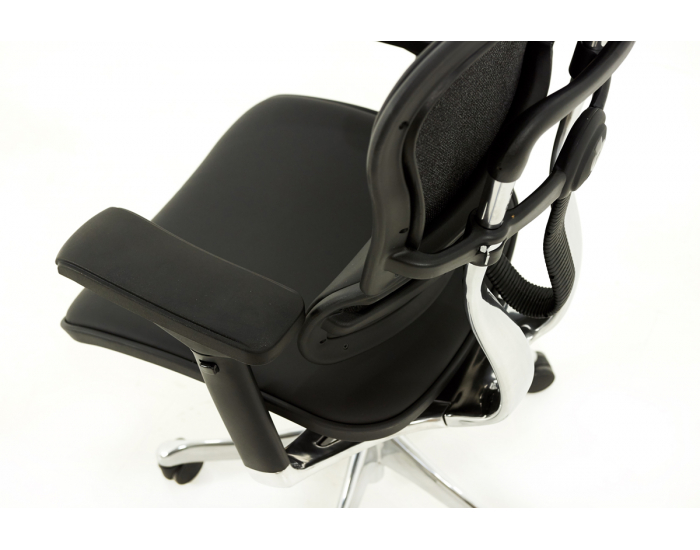 Kancelárska stolička s podrúčkami Efuso LE - čierna / chróm