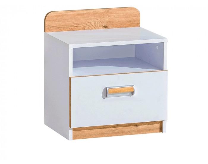 Nočný stolík Ego L12 - biela / dub nash