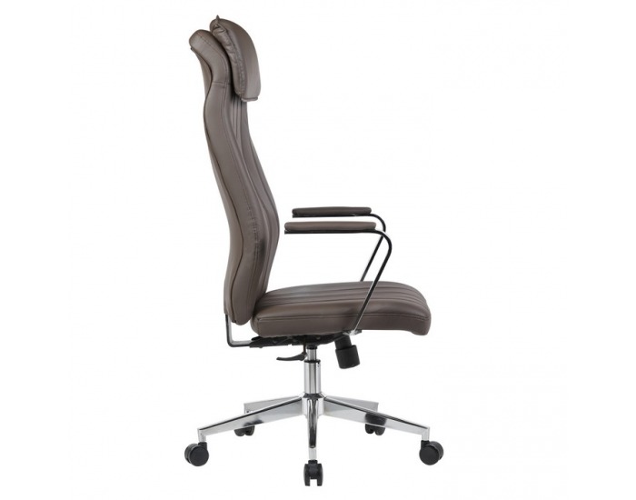 Kancelárske kreslo Eladio - sivohnedá / chróm