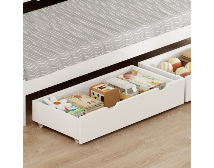 Detská posteľ s prístelkou Elara 90x200 cm - biela