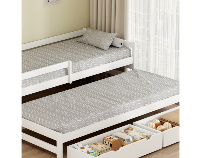 Detská posteľ s prístelkou Elara 90x200 cm - biela