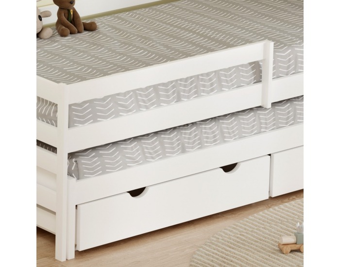 Detská posteľ s prístelkou Elara 90x200 cm - biela