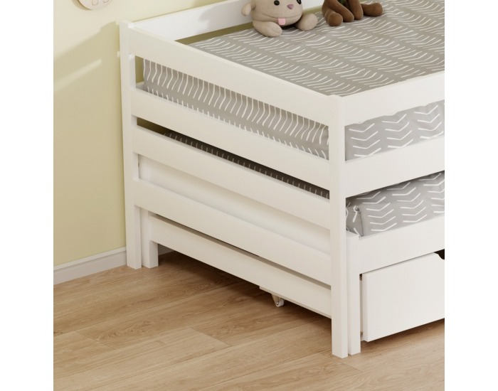 Detská posteľ s prístelkou Elara 90x200 cm - biela