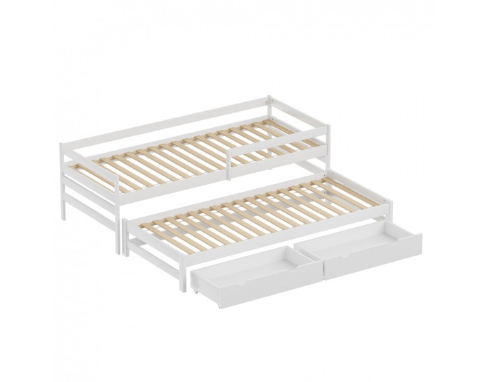 Detská posteľ s prístelkou Elara 90x200 cm - biela