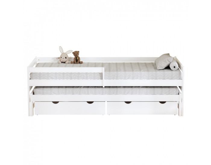Detská posteľ s prístelkou Elara 90x200 cm - biela