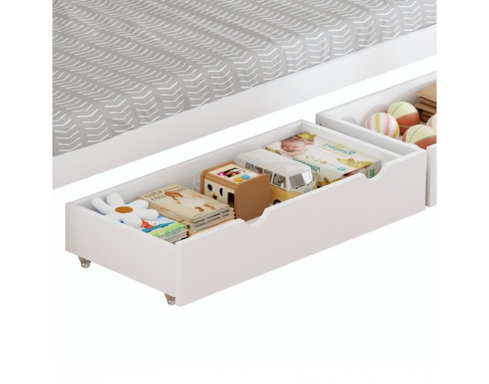 Detská posteľ s prístelkou Elara 90x200 cm - biela