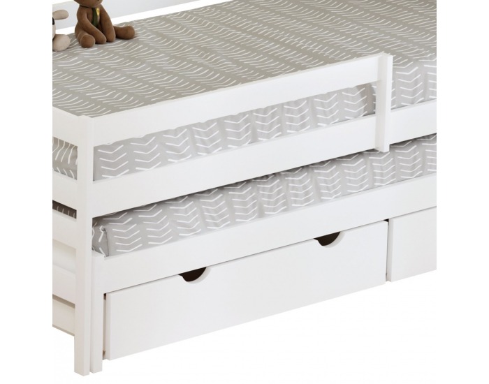 Detská posteľ s prístelkou Elara 90x200 cm - biela