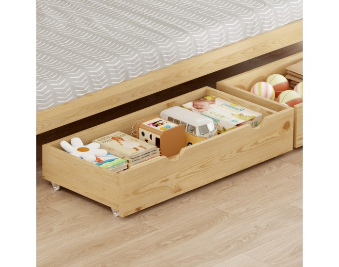 Detská posteľ s prístelkou Elara 90x200 cm - prírodná