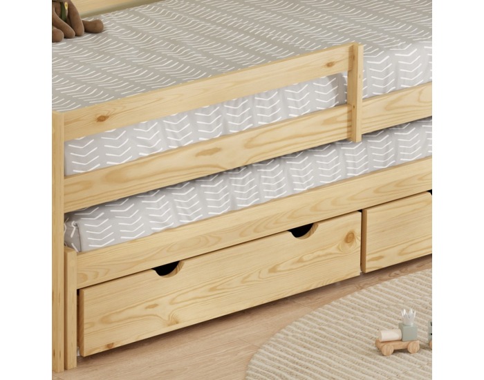 Detská posteľ s prístelkou Elara 90x200 cm - prírodná