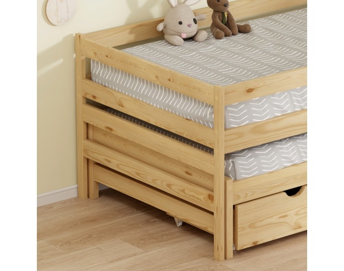 Detská posteľ s prístelkou Elara 90x200 cm - prírodná