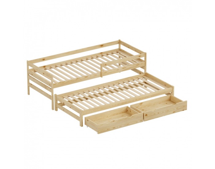 Detská posteľ s prístelkou Elara 90x200 cm - prírodná