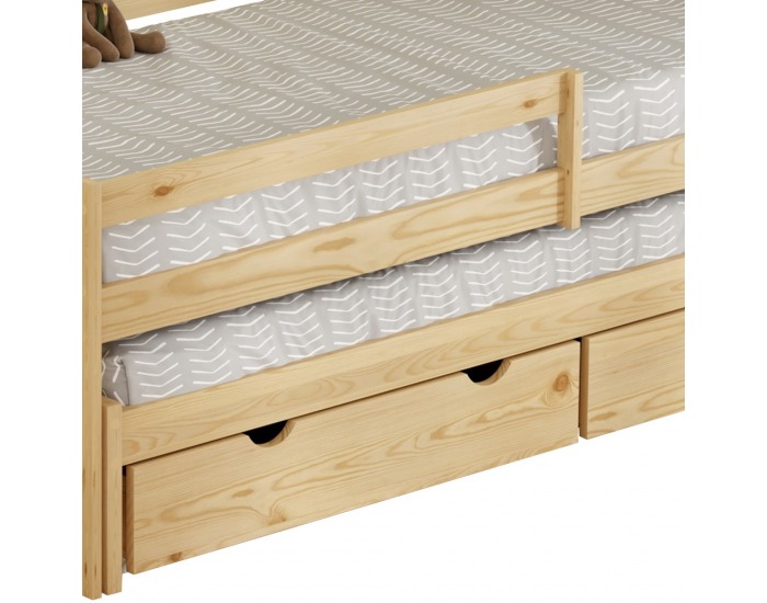 Detská posteľ s prístelkou Elara 90x200 cm - prírodná