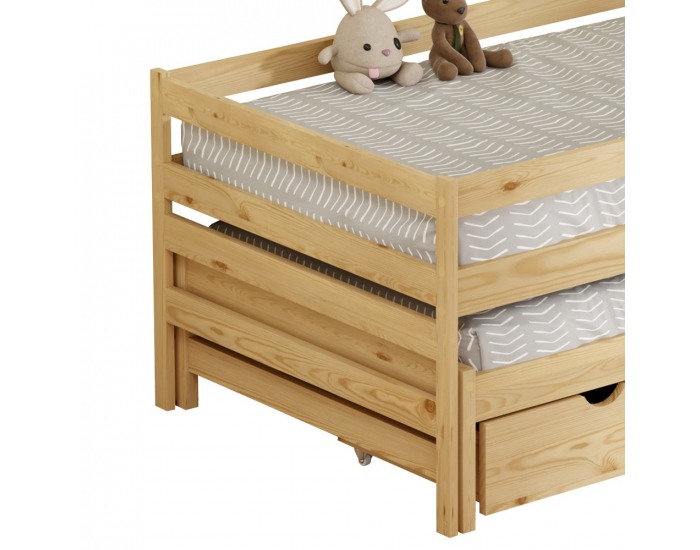 Detská posteľ s prístelkou Elara 90x200 cm - prírodná