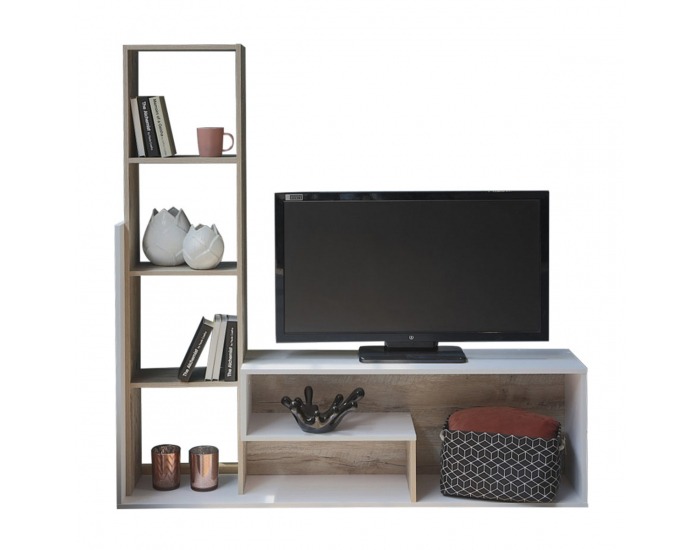 Obývacia stena Elend - biela / dub klondike