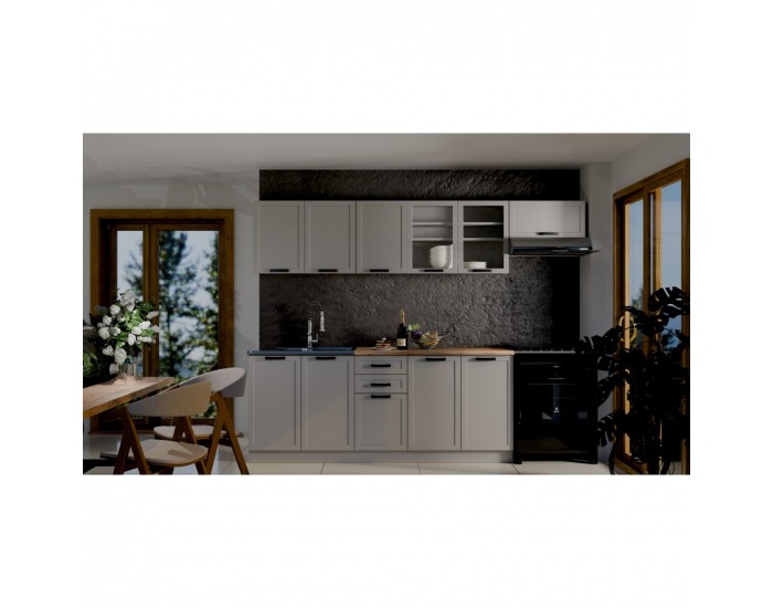 Kuchynská linka Elgia 260 - kašmír / dub wotan