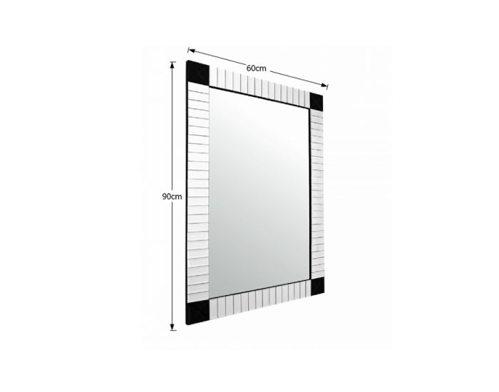 Zrkadlo na stenu Elison Typ 3 - strieborná / čierna