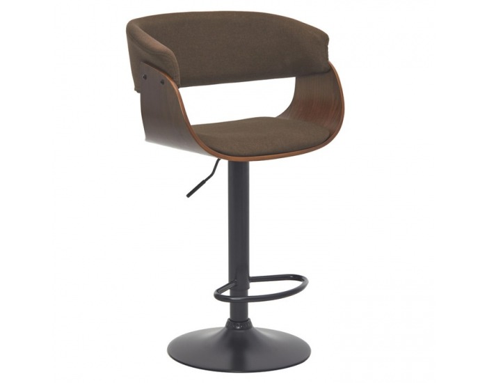 Barová stolička Elkin - hnedá/ orech / čierna