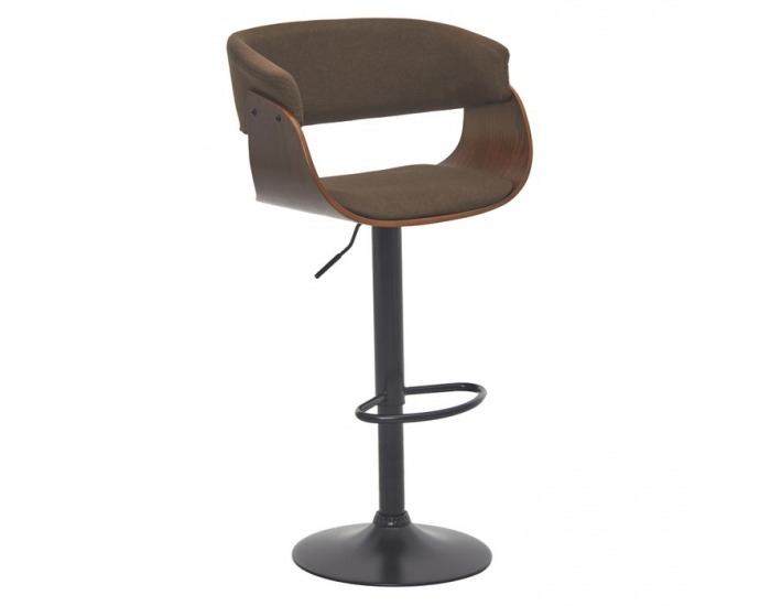 Barová stolička Elkin - hnedá/ orech / čierna
