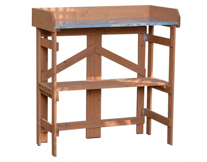 Záhradný stôl s policou Elsiro - jelša