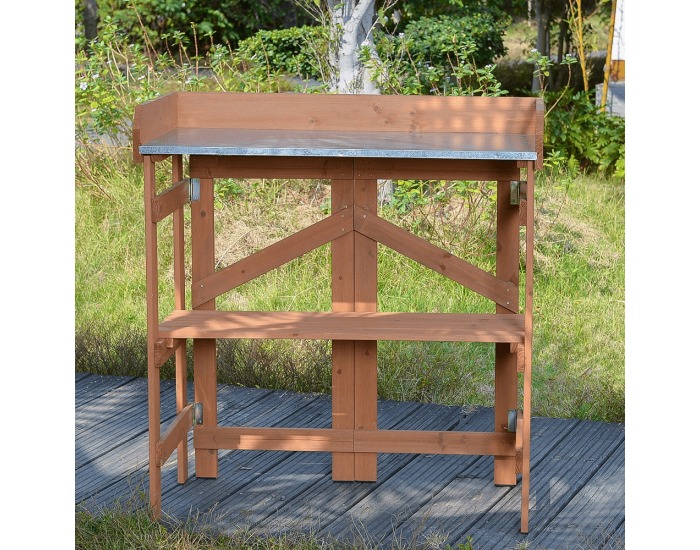 Záhradný stôl s policou Elsiro - jelša