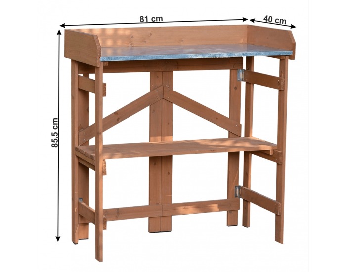 Záhradný stôl s policou Elsiro - jelša