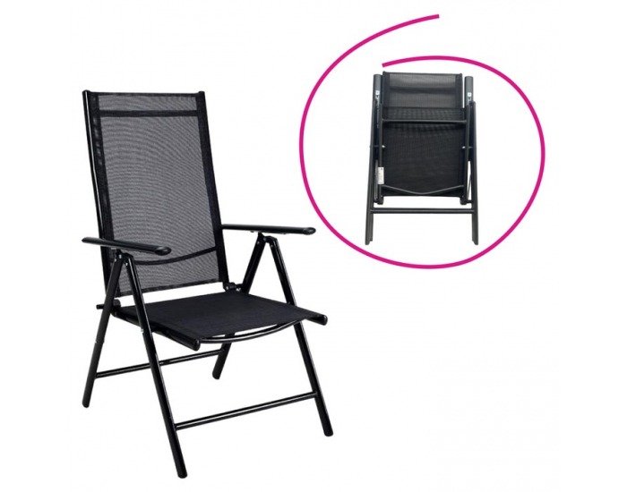 Skladacia stolička Enea - čierna