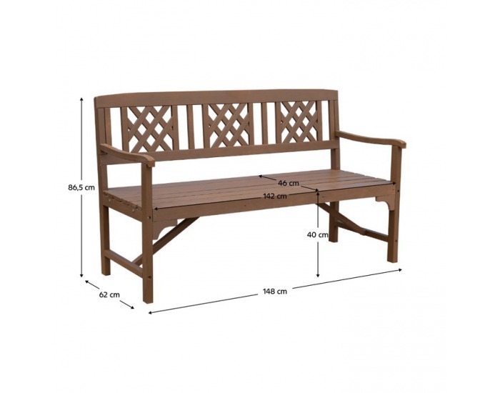 Záhradná lavička Enela - hnedá