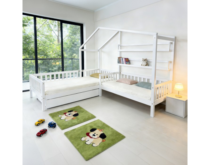 Detská posteľ s roštom pre 2 deti Enola 90x200+70x140 - biela