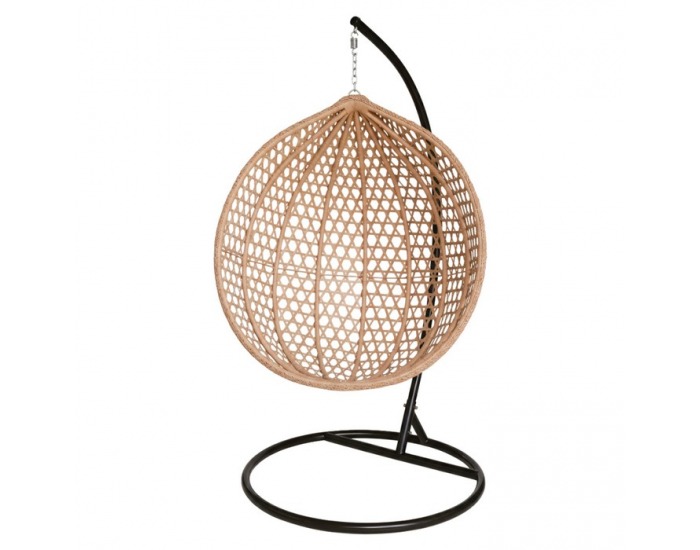 Závesné kreslo Eren - čierna / béžová / krémová